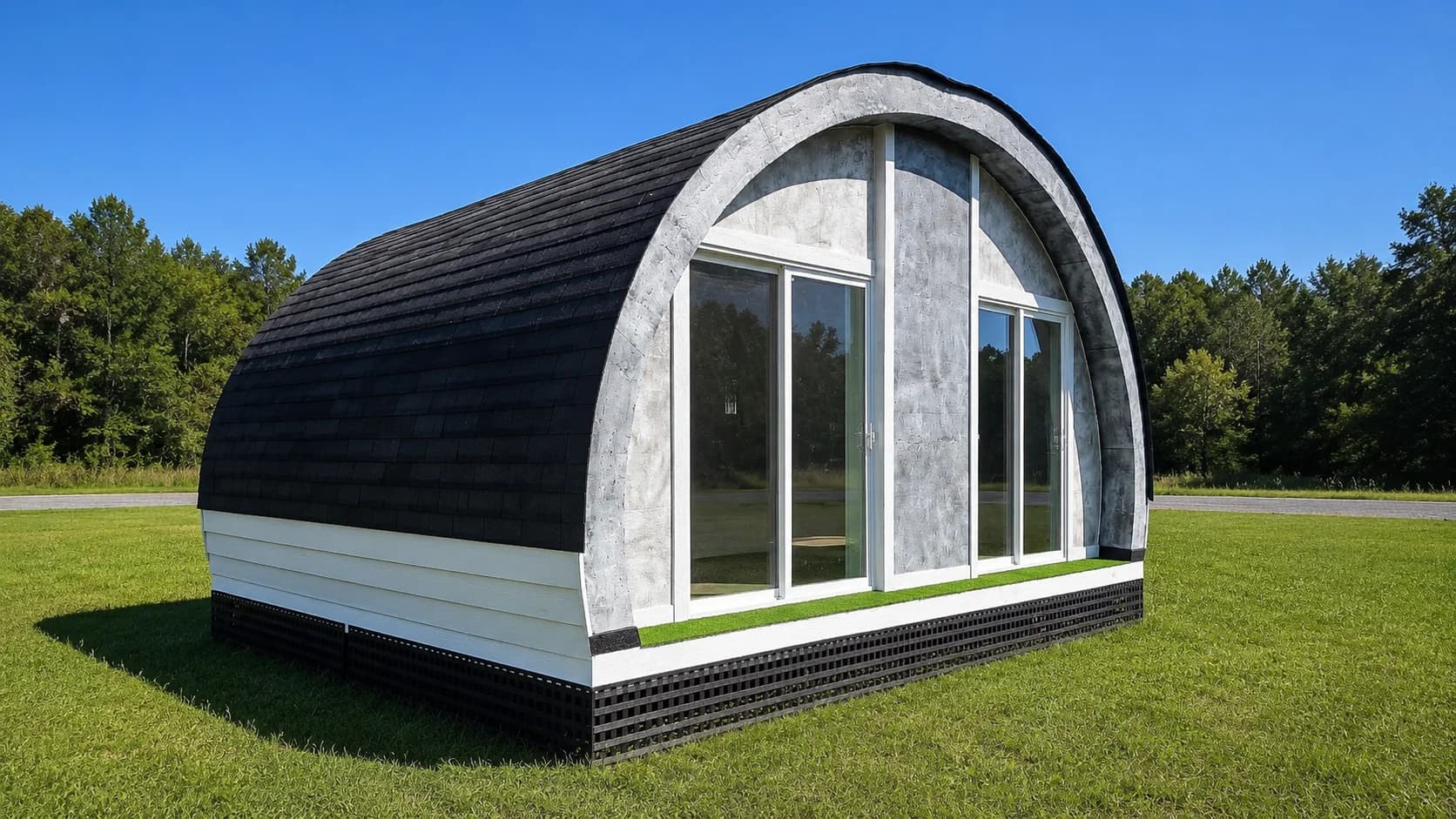Showroom exterior model on lawn