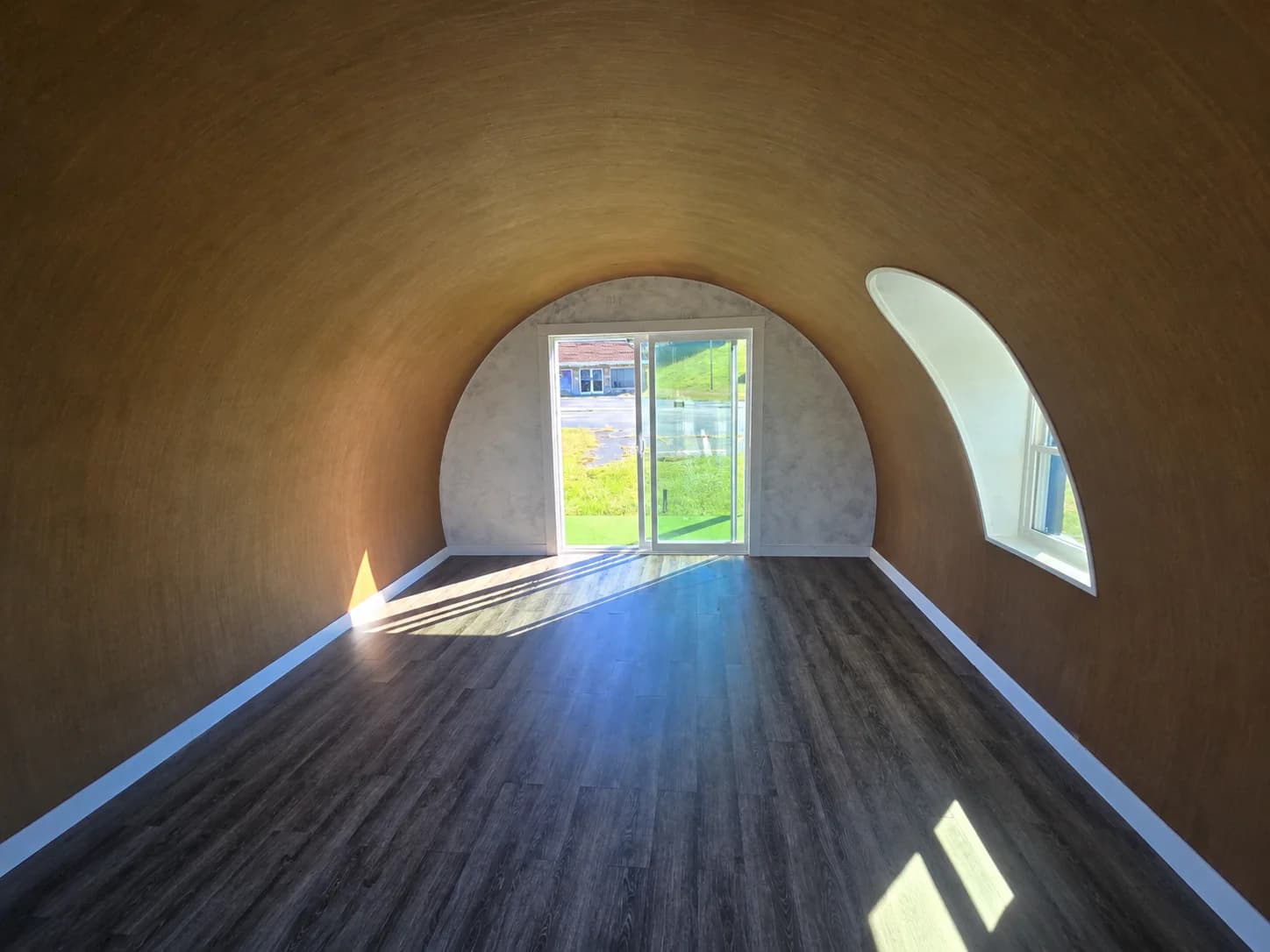 Warm wood showroom interior